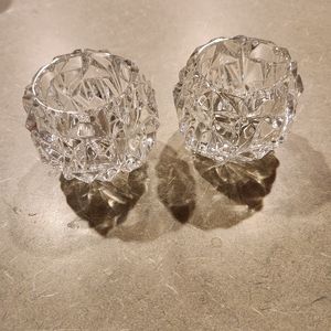 Tiffany and Co. Crystal votive holders like new set of 2